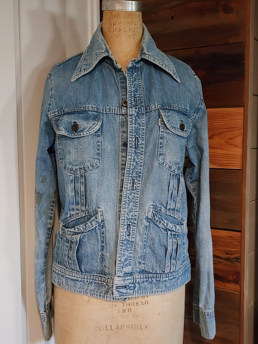 VTG 70's Levi’s White Tag Panatela Top Button Up Denim Blue Jean Jacket USA